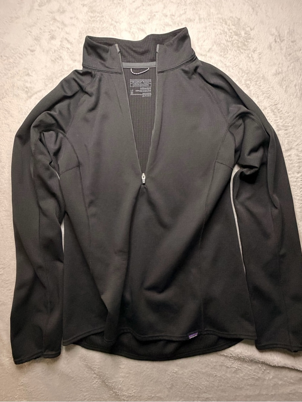 Patagonia Black Waffle Knit Capilene Base Layer